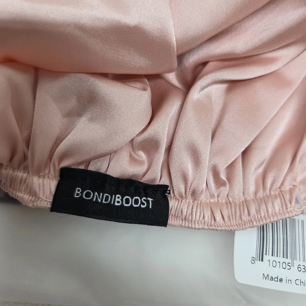 BondiBoost Pink Satin Hair Wrap Turban for Frizz-Free Hair - NIP
